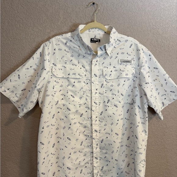 White and Blue Nautical Men's Casual Shirt - Picture 1 of 6